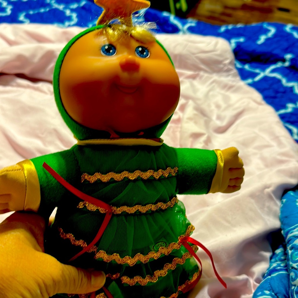 Vintage Cabbage Patch Doll Dressed Up like a Christmas Tree by Appalachian Arts